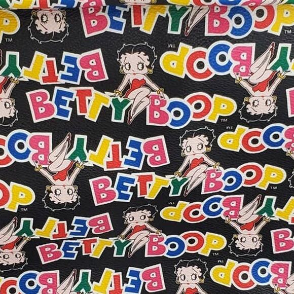 Vintage Betty Boop Lg Tote Cartoon Multicolor Logo Canvas Cosplay Shoulder Bag - Picture 2 of 9